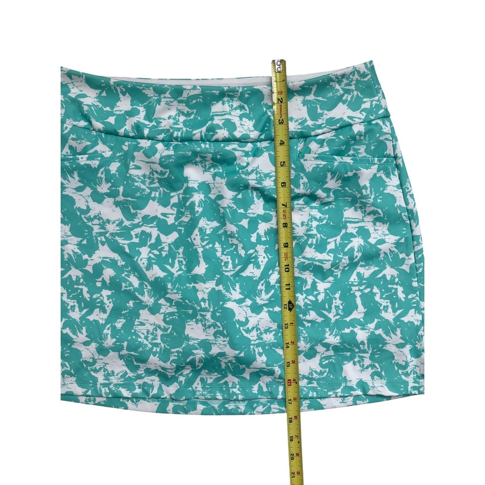 Adidas Women Teal White Abstract Floral Primegreen Golf Skort Size Medium - Picture 3 of 7